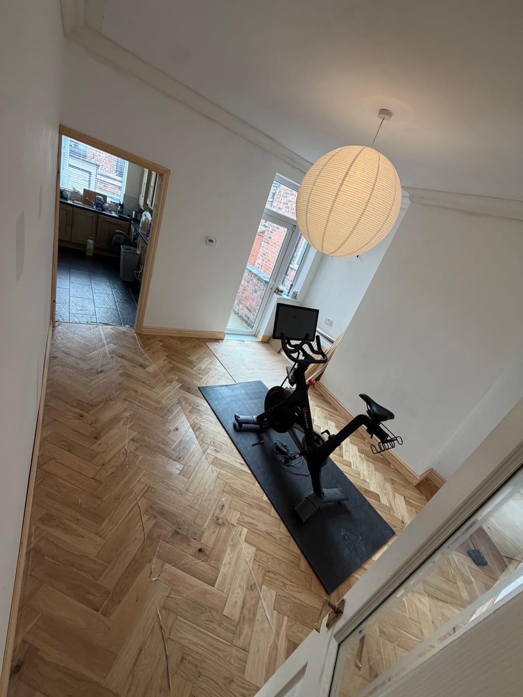 Herringbone flooring installed by Elite Interior